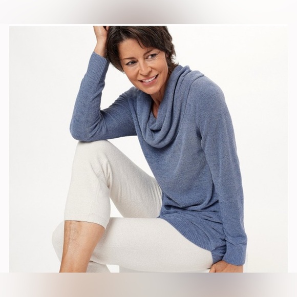 Barefoot Dreams Tops - Barefoot Dreams Cozy Chic Ultra Lite Cowl Neck Tunic Blue Size XS Oversixrf